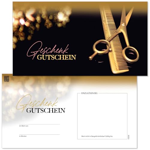 GESCHENKGUTSCHEINcom. 50 Formulare zum Erstellen eigener Gutscheinkarten für Friseure, hairstyling Kunden. K12009-50-V1 von GESCHENKGUTSCHEINcom by POS-HAUER