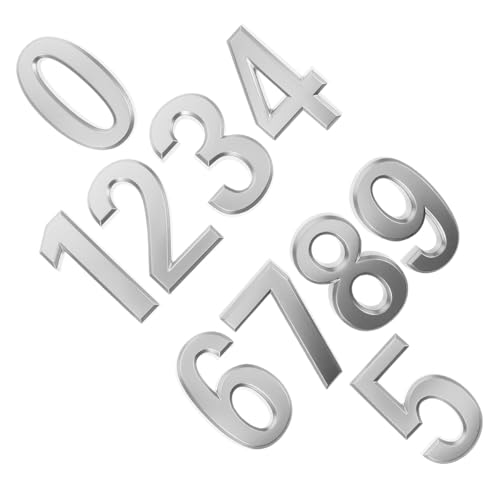 GETAJGHSD 10 Stück Metall Hausnummern, Metallnummern Für Briefkästen, Hausadressenschilder, Außenhausnummern, Hausnummernschild Für Draußen, Moderne Hausnummern, Briefkastennummern, von GETAJGHSD