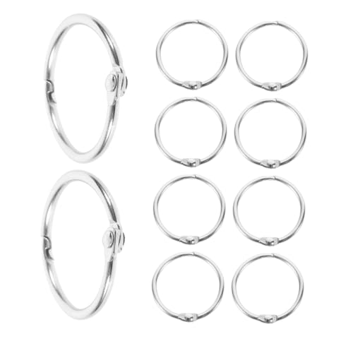 GETAJGHSD 20 Stück Snap Stationery Circle Buchzubehör Kette Für Den Täglichen Gebrauch Metallringbinderringe Wiederverwendbarer Buchring Praktischer Ring Wiederverwendbarer Ring DIY von GETAJGHSD