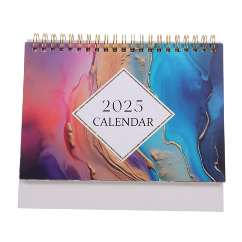 GETAJGHSD 2025 Tischkalender, Schreibtisch Standkalender, Papier Flip Kalender Für Den Schreibtisch, Jahreskalender, Bürokalender, Jahresplaner, Desktop Kalender, Retro Tischkalender, von GETAJGHSD