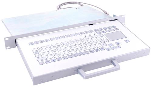 GETT TKS-088c-TOUCH-SCHUBL-USB-DE Kabelgebunden Tastatur Deutsch, QWERTZ Weiß IP65, Integriertes T von GETT