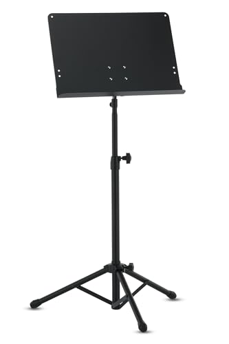 BSX 900752 Orchesterpult (Höhe 68 x 118 cm, Pultplatte 48,5 x 34 cm) schwarz von GEWA