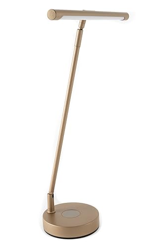 GEWA Pianoleuchte PL-78, Musiklampe, Notenpultleuchte (dimmbar und Intuitiv bedienbar, einfache Anpassung, nachhaltig und energiesparend, USB-Ladebuchse enthalten, inkl. Netzteil), Gold Matt von GEWA