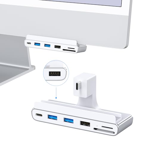 GEWOKLIY USB C Hub für iMac 24 Zoll, 7-in-1 USB C Hub, USB 3.0 5Gbps, SD/TF Kartenleser, USB C Dockingstation für 2021 iMac 61.0 cm (M1)/2023 iMac 61.0 cm (M3) von GEWOKLIY