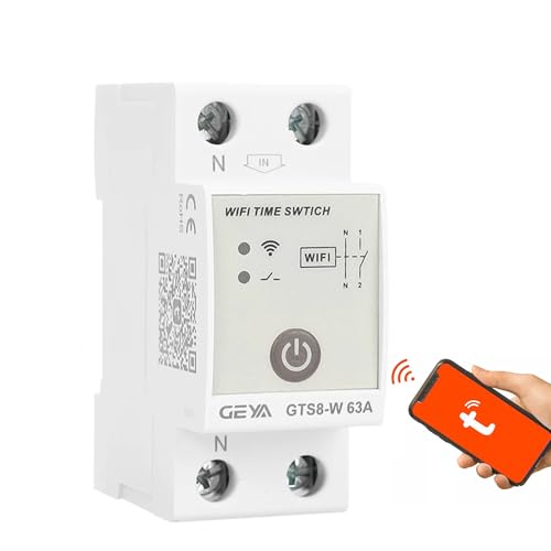 GEYA Intelligenter Wifi-Zeitrelais-Schalter Smart Home Drahtloser Fernbedienungsschalter von Tuya APP AC220V DIN-Schienen-Typ (2P-63A) von GEYA