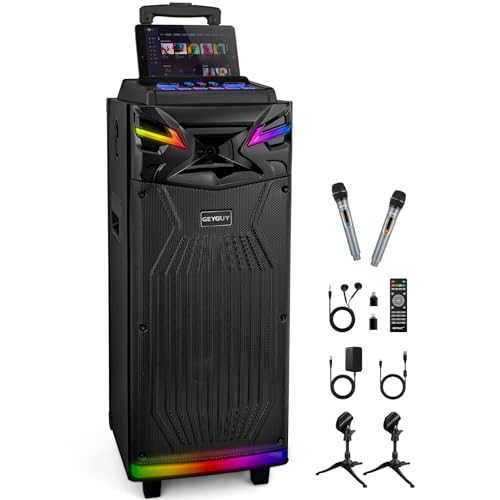 DSP Bluetooth Karaoke Maschine mit 2 Mikrofonen, 2 × 10" woofer Tragbare PA-Anlage Erwachsene & Kinder, musikbox USB-C Aufnahme Soundeffekten/DJ Lichter/FM Unterstützung TV/Projektor GTSK210-1 DSP Bluetooth Karaoke Maschine mit 2 Mikrofonen, 2 × 10" woofer Tragbare PA-Anlage Erwachsene & Kinder, musikbox USB-C Aufnahme Soundeffekten/DJ Lichter/FM Unterstützung TV/Projektor GTSK210-1 von GEYGUY