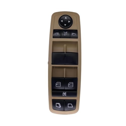Auto Fensterschalter 2518300390 Fensterspiegel-Steuerschalter-Reglerknopf für Mercedes für Benz für GL R für Klasse für ML350 für W251 für X164 für GL450 für R350 Fensterheber Taste(Braun) von GFDJDF