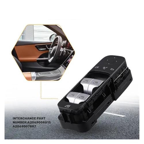 Auto Fensterschalter Vorne links Power Master Fensterheber Schalter A2069005611 Für Benz Für C-Klasse Für W206 C200 2022-Fenster Control lift Taste Fensterheber Taste Auto Fensterschalter Vorne links Power Master Fensterheber Schalter A2069005611 Für Benz Für C-Klasse Für W206 C200 2022-Fenster Control lift Taste Fensterheber Taste von GFDJDF