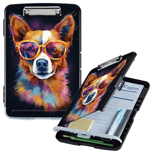 GFRGTFHYT Klemmbrett mit Aufbewahrung, Kunst-Hund, hohe Kapazität, Aufbewahrung, Klemmbrett mit Stifthalter, seitliche Öffnung, Kunststoff-Klemmbretter, strapazierfähig, Still-Klemmbretter, faltbar GFRGTFHYT Klemmbrett mit Aufbewahrung, Kunst-Hund, hohe Kapazität, Aufbewahrung, Klemmbrett mit Stifthalter, seitliche Öffnung, Kunststoff-Klemmbretter, strapazierfähig, Still-Klemmbretter, faltbar von GFRGTFHYT