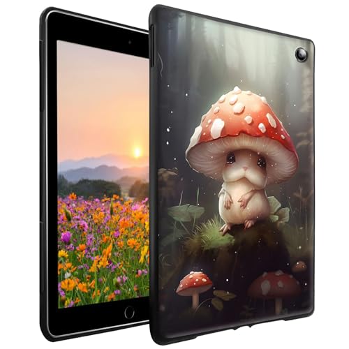 GFRGTFHYT Schutzhülle für Kindle Fire HD 10 & HD 10 Plus Tablet (11. Generation, Version 2021), 25,7 cm (10,1 Zoll), schlank, leicht, weiches TPU-Silikon, stoßfest, niedlicher Pilz von GFRGTFHYT