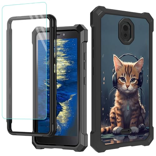 GFRGTFHYT Schutzhülle für Nokia C100 N152DL mit Displayschutzfolie, 3-1, Hybrid-Hybrid-Schutzhülle, strapazierfähig, weiches TPU, stoßfest, Schutzhülle für Nokia C100, Katze mit Kopfhörern GFRGTFHYT Schutzhülle für Nokia C100 N152DL mit Displayschutzfolie, 3-1, Hybrid-Hybrid-Schutzhülle, strapazierfähig, weiches TPU, stoßfest, Schutzhülle für Nokia C100, Katze mit Kopfhörern von GFRGTFHYT