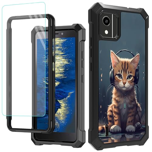 GFRGTFHYT Schutzhülle für Nokia C110 N156DL, mit Displayschutzfolie, strapazierfähig, stoßfest, robust, Hybrid-Schutzhülle für Nokia C110 N156DL, Katze mit Kopfhörern GFRGTFHYT Schutzhülle für Nokia C110 N156DL, mit Displayschutzfolie, strapazierfähig, stoßfest, robust, Hybrid-Schutzhülle für Nokia C110 N156DL, Katze mit Kopfhörern von GFRGTFHYT