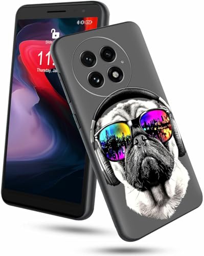 GFRGTFHYT Schutzhülle für OnePlus 13, 17,3 cm (6,8 Zoll), dünn, leicht, weich, TPU-Silikon, mit Hund mit Kopfhörer-Design, kratzfest, stoßfest, Schutzhülle für OnePlus 13 5G 2025 von GFRGTFHYT