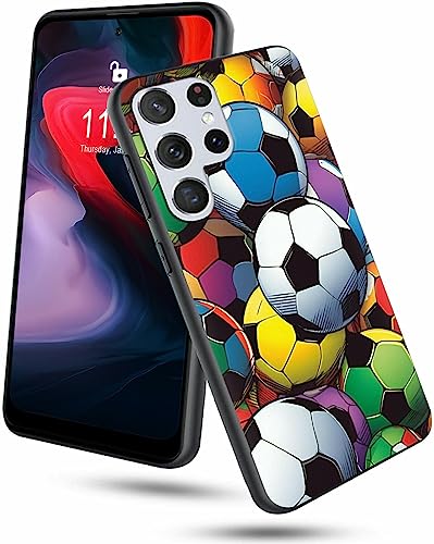 GFRGTFHYT Schutzhülle für Samsung Galaxy S22 Ultra, dünn, weich, TPU-Silikon, mit buntem Fußball-Design, stilvolles Design, stoßfeste Schutzhülle für Galaxy S22 Ultra 5G, 17,3 cm (6,8 Zoll) von GFRGTFHYT