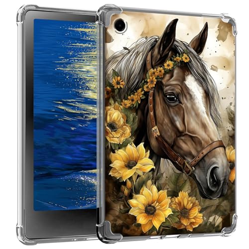 GFRGTFHYT Schutzhülle für Samsung Galaxy Tab A9 Plus 27,9 cm (11 Zoll) 2023, dünn, leicht, weich, TPU, transparent, Silikon, stoßfest, für Tab A9+ Tablet [SM-X210/X216/X218], Kunstpferd von GFRGTFHYT