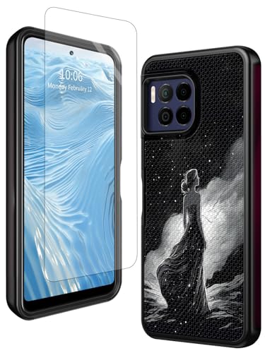 GFRGTFHYT Schutzhülle für T-Mobile REVVL 7 Pro 5G, 17,2 cm (6,8 Zoll) 2024, mit Displayschutzfolie, Galaxy Women Night Heavy Duty Schutz, Dual Layer Hybrid Soft TPU & Rutschfeste, strukturierte von GFRGTFHYT