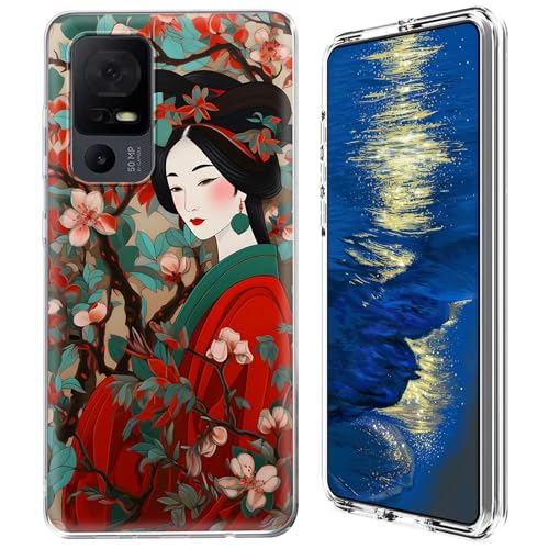 GFRGTFHYT Schutzhülle für TCL 40 XE 5G (16,7 cm / 6,6 Zoll), transparent, Hybrid-Hülle, transparent, weiches Silikon, TPU, harte PC-Schutzhülle für TCL 40XE 5G 2023 (16,7 cm), Motiv: chinesische von GFRGTFHYT