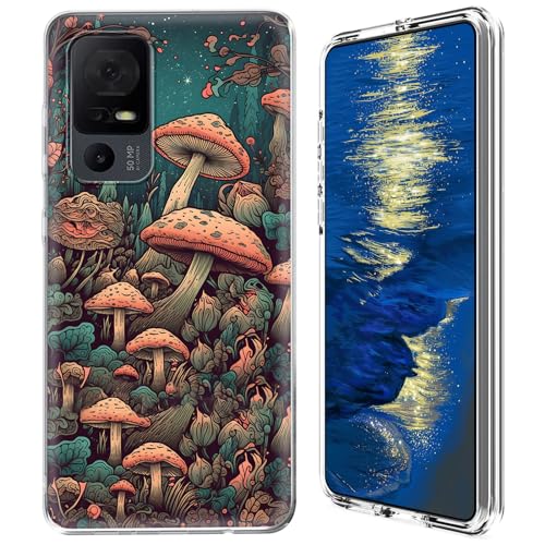 GFRGTFHYT Schutzhülle für TCL 40 XE 5G 2023 (16,7 cm (6,6 Zoll), transparent, Hybrid, transparent, weiches Silikon, TPU, harte PC-Schutzhülle, Pilz von GFRGTFHYT