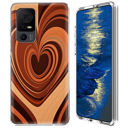 GFRGTFHYT Schutzhülle für TCL 40 XE 5G 2023 (16,7 cm (6,6 Zoll), transparent, Hybrid-Hülle, transparent, weiches Silikon, TPU, harte PC-Schutzhülle für TCL 40XE 5G 2023 (16,7 cm), Art Heart von GFRGTFHYT