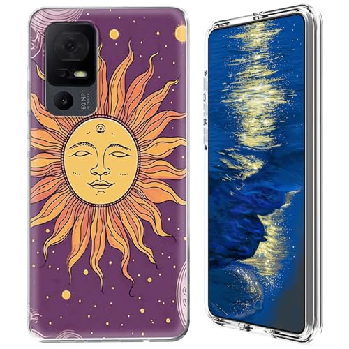 GFRGTFHYT Schutzhülle für TCL 40 XE 5G 2023 (16,7 cm (6,6 Zoll), transparent, Hybrid-Hülle, transparent, weiches Silikon, TPU, harte PC-Schutzhülle für TCL 40XE 5G 2023 (16,7 cm), Art Sun von GFRGTFHYT