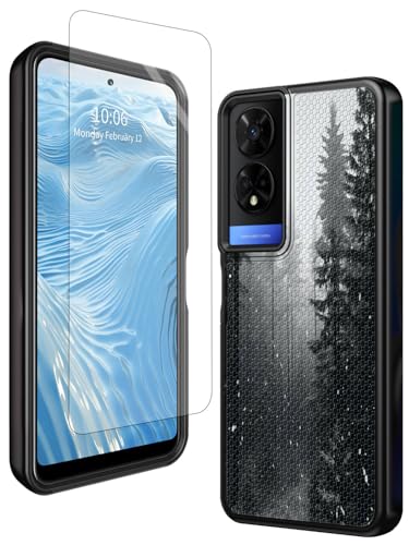 GFRGTFHYT Schutzhülle für TCL 50 XE 5G, 16,7 cm (6,5 Zoll), 2024 mit Displayschutzfolie aus gehärtetem Glas, strapazierfähig, zweilagig, weiches TPU und rutschfestes, strukturiertes Polycarbonat von GFRGTFHYT