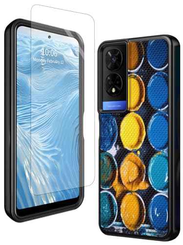 GFRGTFHYT Schutzhülle für TCL 50 XE 5G, T614D 16,7 cm (6,5 Zoll), 2024, mit Displayschutzfolie aus gehärtetem Glas, strapazierfähig, doppellagig, weiches TPU und rutschfestes, strukturiertes von GFRGTFHYT