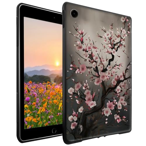 GFRGTFHYT Schutzhülle für iPad 10.2 für iPad 9. / 8. / 7. Generation (2021 / 2020 / 2019) / Pro 10,5 Zoll (26,7 cm), dünn, leicht, weiches TPU-Silikon, stoßfest, Kunstpflaumenblüte von GFRGTFHYT