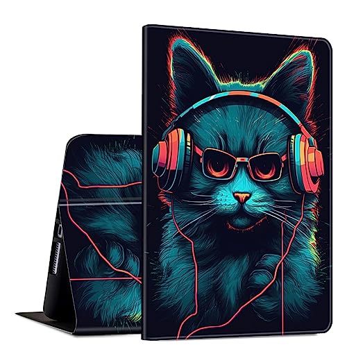 GFRGTFHYT Schutzhülle für iPad Air 13 Zoll M2 2024, PU-Leder, schmal, leicht, Folio-Ständer, Multi-Winkel-Ständer, Smart-Shell-Cover mit automatischer Wake-/Sleep-Funktion, Katze mit Kopfhörern GFRGTFHYT Schutzhülle für iPad Air 13 Zoll M2 2024, PU-Leder, schmal, leicht, Folio-Ständer, Multi-Winkel-Ständer, Smart-Shell-Cover mit automatischer Wake-/Sleep-Funktion, Katze mit Kopfhörern von GFRGTFHYT