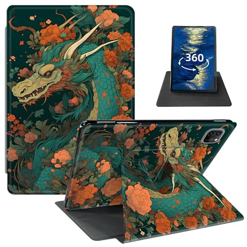 GFRGTFHYT Schutzhülle für iPad Pro 13 Zoll (33 cm), M4 (2024) mit 360 Grad drehbarem Drehgelenk, schmal, PU-Leder, stoßfest, schützend, verstellbarer Ständer, Smart Cover mit automatischer Wake von GFRGTFHYT