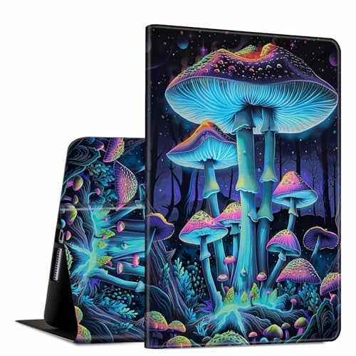 GFRGTFHYT Schutzhülle für iPad Pro 27,9 cm (11 Zoll), 2024 5. Generation (M4), Pilzkunst-Design, weiches TPU, stoßfest, PU-Leder, schmal, Smart-Folio-Hülle, verstellbarer Ständer, automatischer Schlaf von GFRGTFHYT