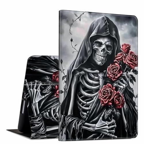 GFRGTFHYT Schutzhülle für iPad Pro 27,9 cm (11 Zoll), 2024 5. Generation (M4), menschliches Knochen-Rosen-Design, weiches TPU, stoßfest, PU-Leder, schlankes Design, verstellbarer Ständer von GFRGTFHYT