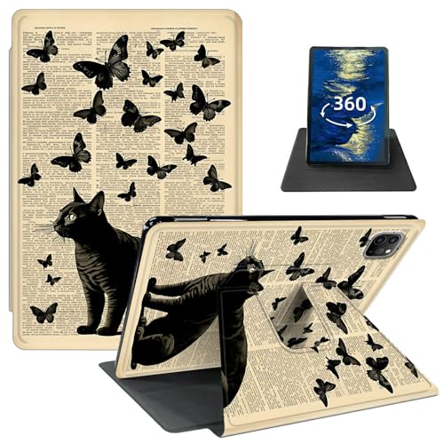 GFRGTFHYT Schutzhülle für iPad Pro 27,9 cm (11 Zoll) (M4, 5. Generation 2024) mit 360 Grad drehbarem Drehgelenk, schlankes PU-Leder, stoßfest, verstellbarer Ständer, Smart Cover mit automatischer Wake von GFRGTFHYT