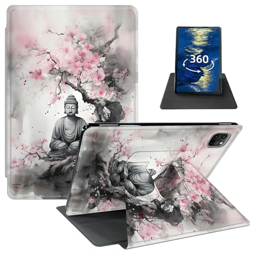 GFRGTFHYT Schutzhülle für iPad Pro 27,9 cm (11 Zoll) (M4, 5. Generation 2024) mit 360 Grad drehbarem Drehgelenk, schlankes PU-Leder, stoßfest, verstellbarer Ständer, Smart Cover mit automatischer Wake von GFRGTFHYT