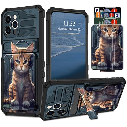 GFRGTFHYT Schutzhülle für iPhone 12 Pro Max, Brieftasche, Kreditkartenhalter und Ständer, zweilagig, Hybrid-Hülle mit Katzen- und Kopfhörer-Muster, robuste Schutzhülle für iPhone 12 Pro Max 6,7 Zoll GFRGTFHYT Schutzhülle für iPhone 12 Pro Max, Brieftasche, Kreditkartenhalter und Ständer, zweilagig, Hybrid-Hülle mit Katzen- und Kopfhörer-Muster, robuste Schutzhülle für iPhone 12 Pro Max 6,7 Zoll von GFRGTFHYT