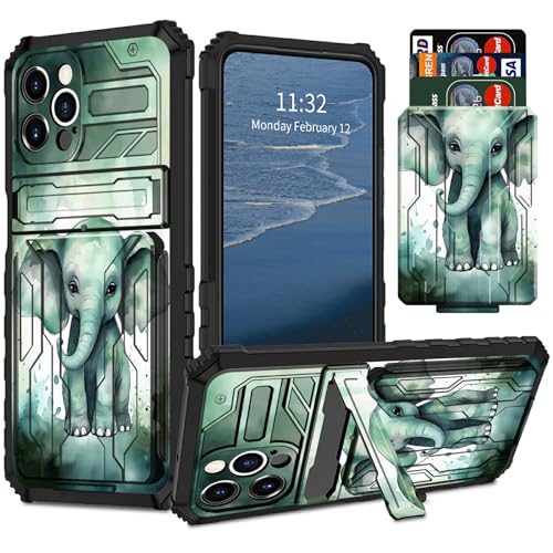 GFRGTFHYT Schutzhülle für iPhone 15 Pro Max, Brieftasche, Kreditkartenhalter und Ständer, zweilagig, Hybrid-Hülle mit Kunst-Elefanten-Muster, robuste, stoßfeste Schutzhülle für iPhone 15 Pro Max 6,7 GFRGTFHYT Schutzhülle für iPhone 15 Pro Max, Brieftasche, Kreditkartenhalter und Ständer, zweilagig, Hybrid-Hülle mit Kunst-Elefanten-Muster, robuste, stoßfeste Schutzhülle für iPhone 15 Pro Max 6,7 von GFRGTFHYT