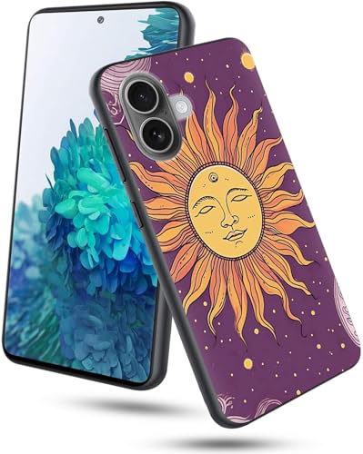 GFRGTFHYT Schutzhülle für iPhone 16, 15,5 cm (6,1 Zoll), 2024, schlank, weich, TPU-Silikon, mit Kunst-Sonne, stilvolles Design, ultradünn, stoßfest, kratzfest, Schutzhülle für iPhone 16 von GFRGTFHYT