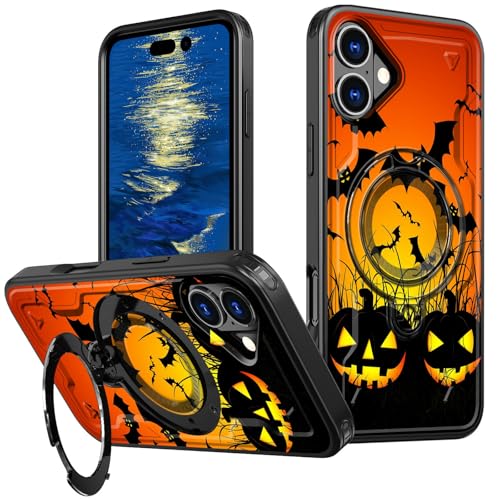 GFRGTFHYT Schutzhülle für iPhone 16 Plus (6,7 Zoll), eingebauter Ringhalter, Ständer, Hybrid-Schutzhülle für Damen und Herren, robust, stoßfest, vollständige Schutzhülle für iPhone 16 Plus 2024 von GFRGTFHYT