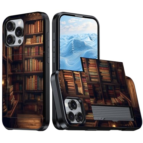 GFRGTFHYT Schutzhülle für iPhone 16 Pro mit Kartenhalter, zweilagig, versteckt, Ausweis, Kreditkarten, strapazierfähig, stoßfest, Schutzhülle für iPhone 16 Pro 6,3 Zoll 2024, Bibliotheks-Bücherregal GFRGTFHYT Schutzhülle für iPhone 16 Pro mit Kartenhalter, zweilagig, versteckt, Ausweis, Kreditkarten, strapazierfähig, stoßfest, Schutzhülle für iPhone 16 Pro 6,3 Zoll 2024, Bibliotheks-Bücherregal von GFRGTFHYT