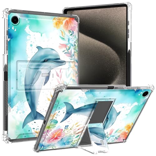 GFRGTFHYT Transparente Schutzhülle für iPad 9. / 8. / 7. Generation (2021/2020/2019) für iPad 10,2 Zoll (25,9 cm), mit Stifthalter und Ständer, transparent, dünn, weich, TPU, stoßfest, niedlicher von GFRGTFHYT