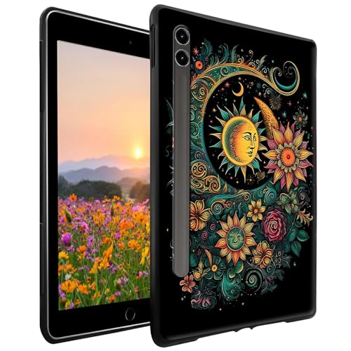 Hülle für Samsung Galaxy Tab S8 Plus 2022 / S7 FE 2021 / S7 Plus 2020 12,4 Zoll Tablet Cover Schlank Leicht Weich TPU Silikon Stoßfest Schutzhülle Back Shell für Samsung Tab S7 FE, Sonne Mond Blume Hülle für Samsung Galaxy Tab S8 Plus 2022 / S7 FE 2021 / S7 Plus 2020 12,4 Zoll Tablet Cover Schlank Leicht Weich TPU Silikon Stoßfest Schutzhülle Back Shell für Samsung Tab S7 FE, Sonne Mond Blume von GFRGTFHYT