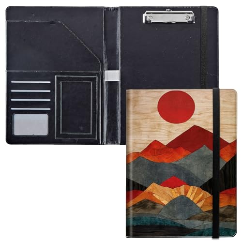 Klemmbrett für Herren, Leder-Klemmbretter mit Aufbewahrungsabdeckung für Rechtsblockhalter, Briefgröße, A4, Schreibblock für Büro, Notizblock, Klemmbretter, Aquarell, Sonnenuntergang, Berg Klemmbrett für Herren, Leder-Klemmbretter mit Aufbewahrungsabdeckung für Rechtsblockhalter, Briefgröße, A4, Schreibblock für Büro, Notizblock, Klemmbretter, Aquarell, Sonnenuntergang, Berg von GFRGTFHYT