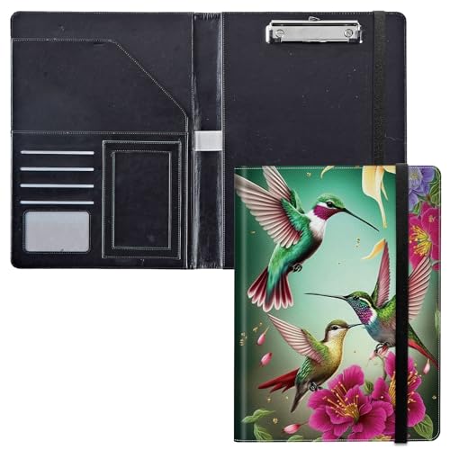 Klemmbrett für Padfolio, für Damen und Herren, PU-Leder-Klemmbretter mit Aufbewahrungsabdeckung für Rechtsblockhalter, Briefgröße, A4, Schreibblock für Büro, Notizblock, Klemmbretter, Kolibris Klemmbrett für Padfolio, für Damen und Herren, PU-Leder-Klemmbretter mit Aufbewahrungsabdeckung für Rechtsblockhalter, Briefgröße, A4, Schreibblock für Büro, Notizblock, Klemmbretter, Kolibris von GFRGTFHYT