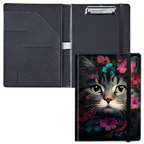 Klemmbrett für Padfolio, mit Visitenkartenhalter, Aufbewahrung, Klemmbrett mit Abdeckung für Rechtsblockhalter, Briefgröße, A4, Schreibblock für Schule, Büro, Konferenz, Klemmbretter, Blume, Katze Klemmbrett für Padfolio, mit Visitenkartenhalter, Aufbewahrung, Klemmbrett mit Abdeckung für Rechtsblockhalter, Briefgröße, A4, Schreibblock für Schule, Büro, Konferenz, Klemmbretter, Blume, Katze von GFRGTFHYT