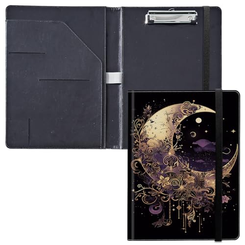 Klemmbrett für Padfolio, mit Visitenkartenhalter, Aufbewahrung, Klemmbrett mit Abdeckung für Rechtsblockhalter, Briefgröße, A4, Schreibblock für Schule, Büro, Konferenz-Klemmbretter, Art Moon Klemmbrett für Padfolio, mit Visitenkartenhalter, Aufbewahrung, Klemmbrett mit Abdeckung für Rechtsblockhalter, Briefgröße, A4, Schreibblock für Schule, Büro, Konferenz-Klemmbretter, Art Moon von GFRGTFHYT