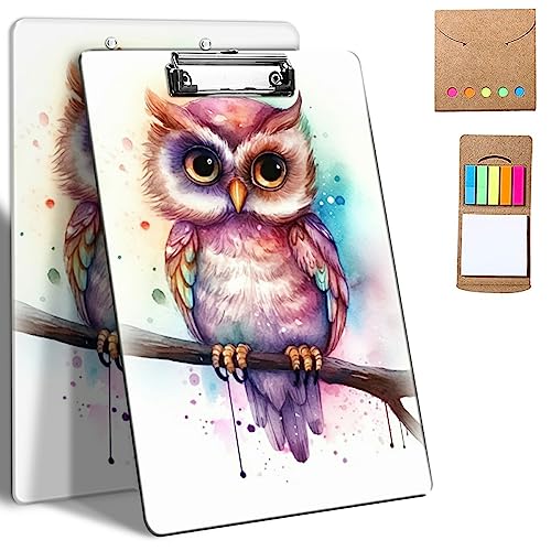 Kunststoff-Klemmbretter, 9 x 12,5 cm Klemmbretter mit flachem Profil-Clip, niedliches Klemmbrett, A4, Briefgröße für Klassenzimmer, Büro, Studenten, Frauen, Kinder, mit Notizen, niedliche Eulenkunst Kunststoff-Klemmbretter, 9 x 12,5 cm Klemmbretter mit flachem Profil-Clip, niedliches Klemmbrett, A4, Briefgröße für Klassenzimmer, Büro, Studenten, Frauen, Kinder, mit Notizen, niedliche Eulenkunst von GFRGTFHYT