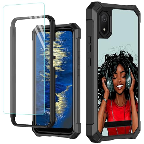 Schutzhülle für Cloud Mobile Stratus C8 mit gehärtetem Glas, Displayschutzfolie für Damen, mit Kopfhörer-Design, Hybrid-Doppelschicht, weiches TPU, harter PC, strapazierfähig, stoßfest, Schutzhülle Schutzhülle für Cloud Mobile Stratus C8 mit gehärtetem Glas, Displayschutzfolie für Damen, mit Kopfhörer-Design, Hybrid-Doppelschicht, weiches TPU, harter PC, strapazierfähig, stoßfest, Schutzhülle von GFRGTFHYT