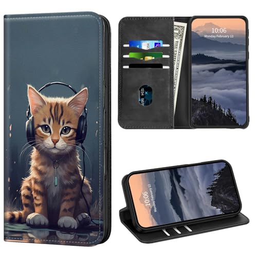 Schutzhülle für Motorola Moto G Power 5G 2023, PU-Leder, Klapphülle mit Katzen-Motiv und Kopfhörer-Designs für Damen und Herren, integrierte Kartenfächer, Ständer, Schutzhülle für Moto G Power 5G 2023 Schutzhülle für Motorola Moto G Power 5G 2023, PU-Leder, Klapphülle mit Katzen-Motiv und Kopfhörer-Designs für Damen und Herren, integrierte Kartenfächer, Ständer, Schutzhülle für Moto G Power 5G 2023 von GFRGTFHYT
