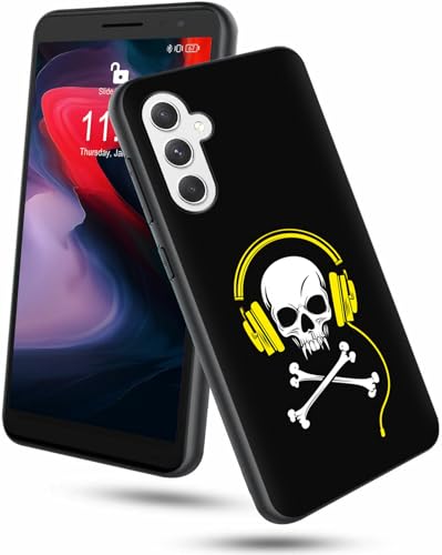 Schutzhülle für Samsung Galaxy A16 5G/4G, 17 cm (6,7 Zoll), dünn, weiches Silikon, TPU, mit Totenkopf-Kopfhörer-Design, stoßfest, kratzfest, für Samsung A16 4G/5G von GFRGTFHYT