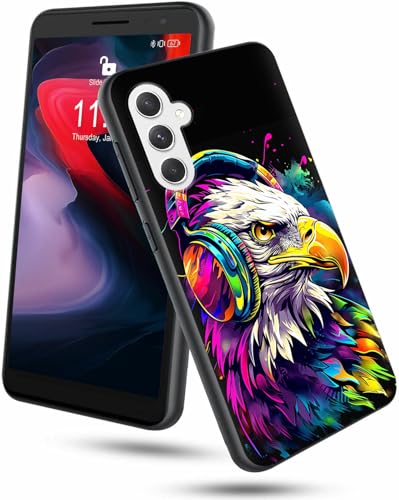 Schutzhülle für Samsung Galaxy A35 5G, 16,8 cm (6,6 Zoll), schlank, weich, Silikon, TPU, mit Adler und Kopfhörer-Design, dünn, Gummi, stoßfest, kratzfest, für Samsung A35 5G 2024 von GFRGTFHYT