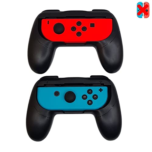 2 schwarze Controller Grips kompatibel mit Nintendo Switch/OLED Joy-Con - Ideale Griffe für Multiplayer-Spiele und für unterwegs - Ergonomischer Griff - Links und rechts kompatibel von GG Acc by GoGik